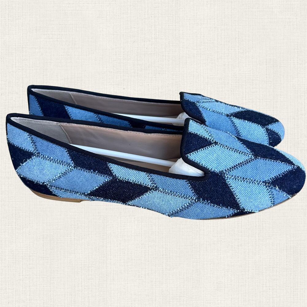 Sundance Denim Shades Loafers Navy Blue Patchwork EU 40 US 8.5 NWB - Picture 2 of 9